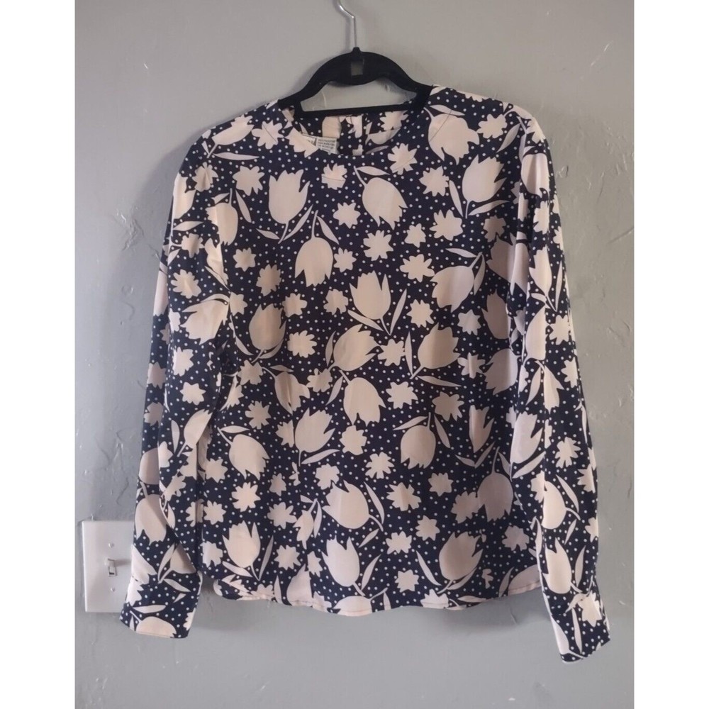 Evan Picone And Taylor Blouse sz 12 Open Back,With Button,polyester,Long Sleeve.